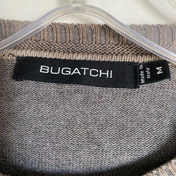 Bugatchi  Merino Wool Sweater Mens M Brown Crewneck Pullover Made Italy Designer - Picture 7 of 8